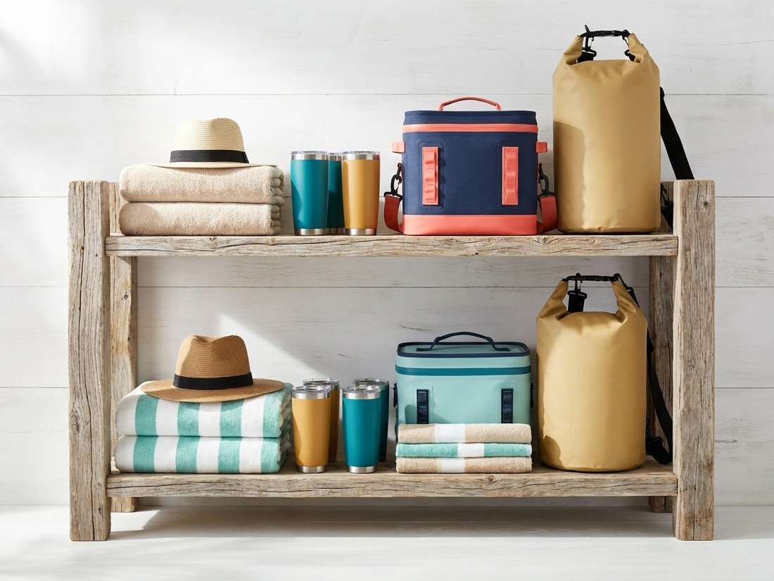 A styled coastal shelf